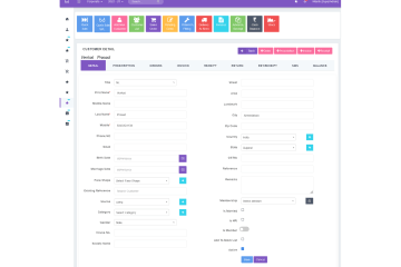 Detail page of customer / patient